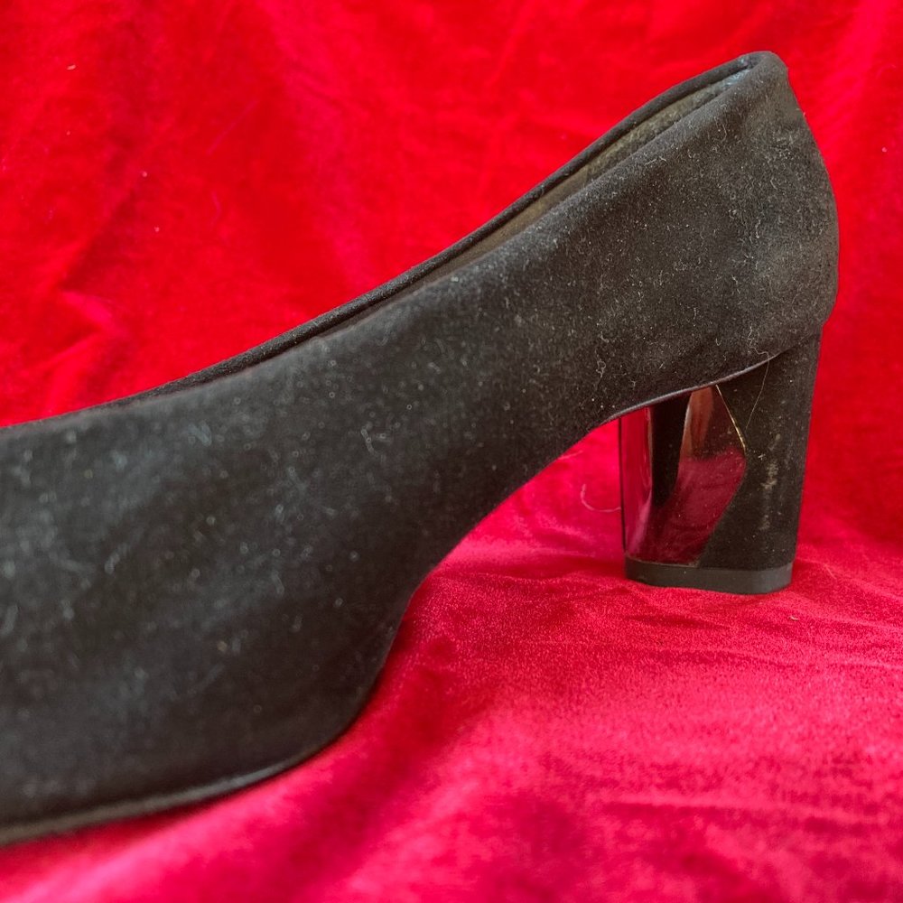 Stewart Weitzman, Black Suede Dress Shoe - Picture 5 of 9